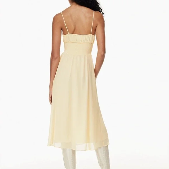 New Aritzia Wilfred Genoa Chiffon Smoke Slit Dress - Picture 2 of 10